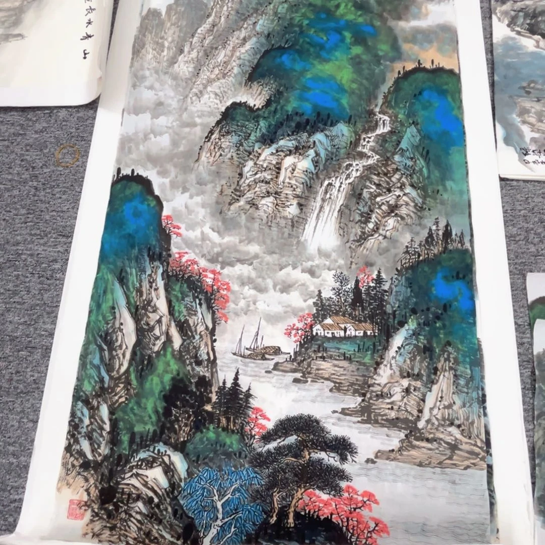南***雨国画绘画作品多次参加全国140.70