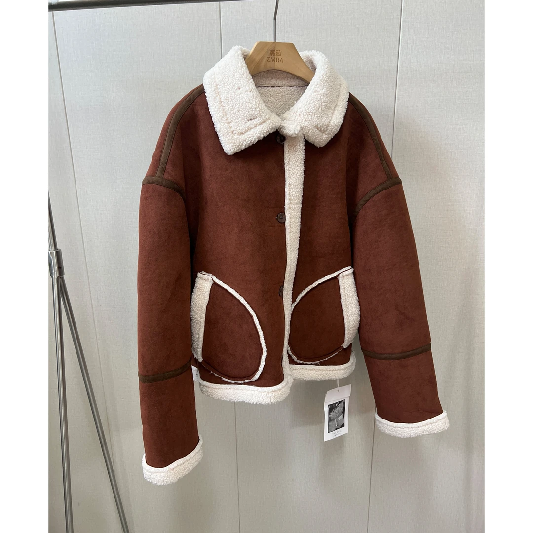 1385 秋冬加绒保暖厚款时尚百搭外套