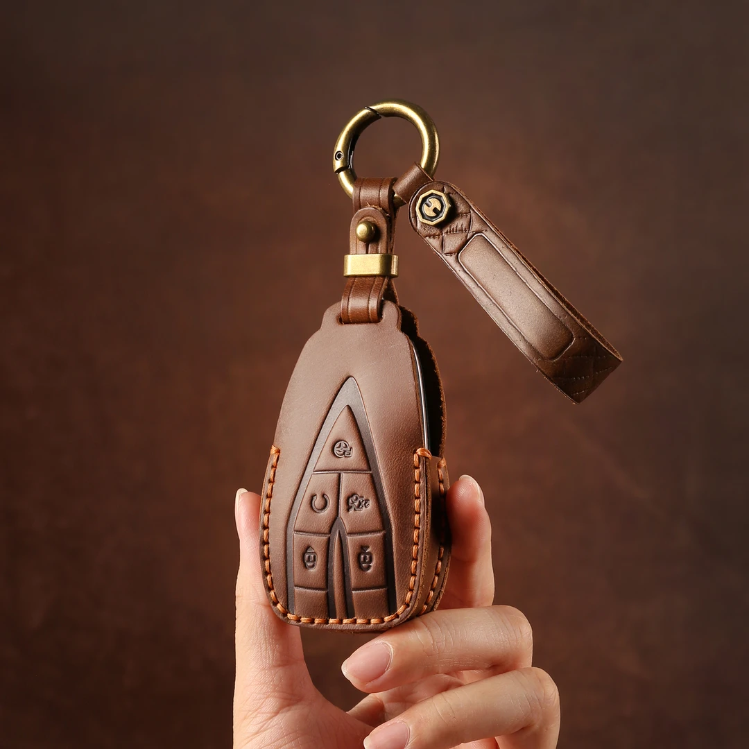 双缝线长安车钥匙套CS35/55/75逸动逸达欧尚深蓝手工真皮保护壳包