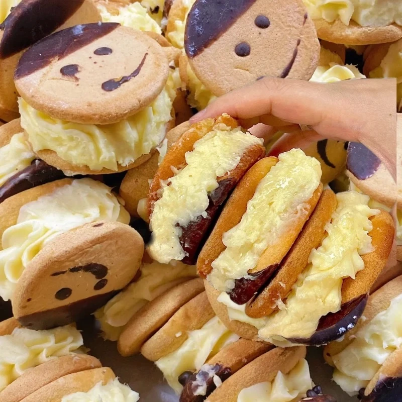 【6·9抢1箱】笑脸娃娃头硬黄奶油夹心蛋糕传统老式小时候零食小糕点