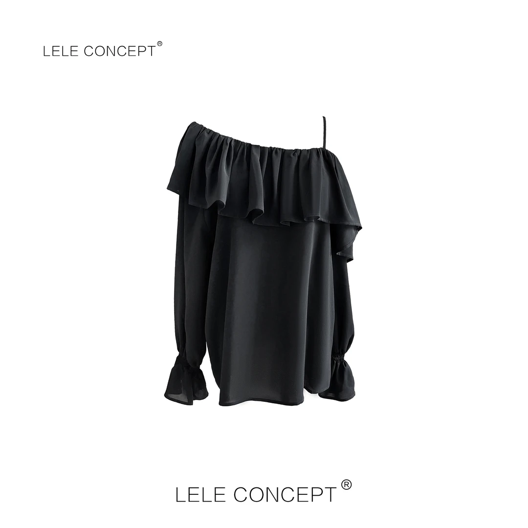 LELE CONCEPT丨时尚轻奢减龄款吊肩菲边上衣S1160