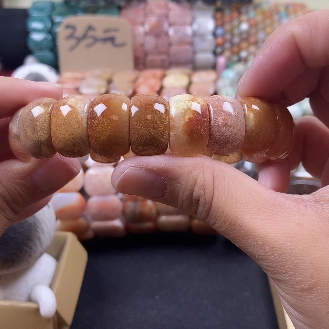 硅化珊瑚（珊瑚玉）未镶嵌手牌 放漏 26号