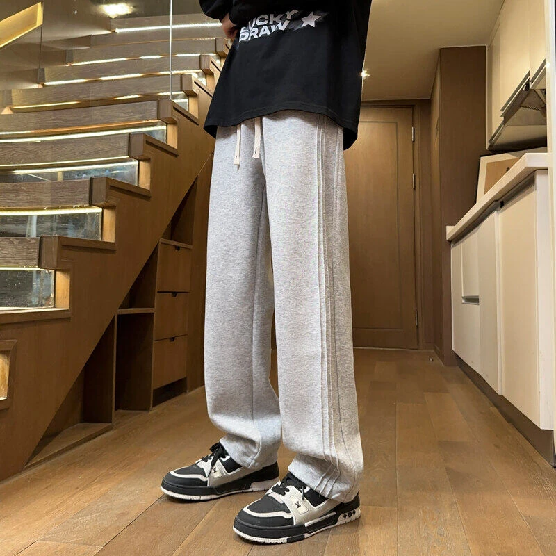 青少年春季纯色休闲学生裤子男孩直筒运动裤帅气大童卫裤潮流长裤