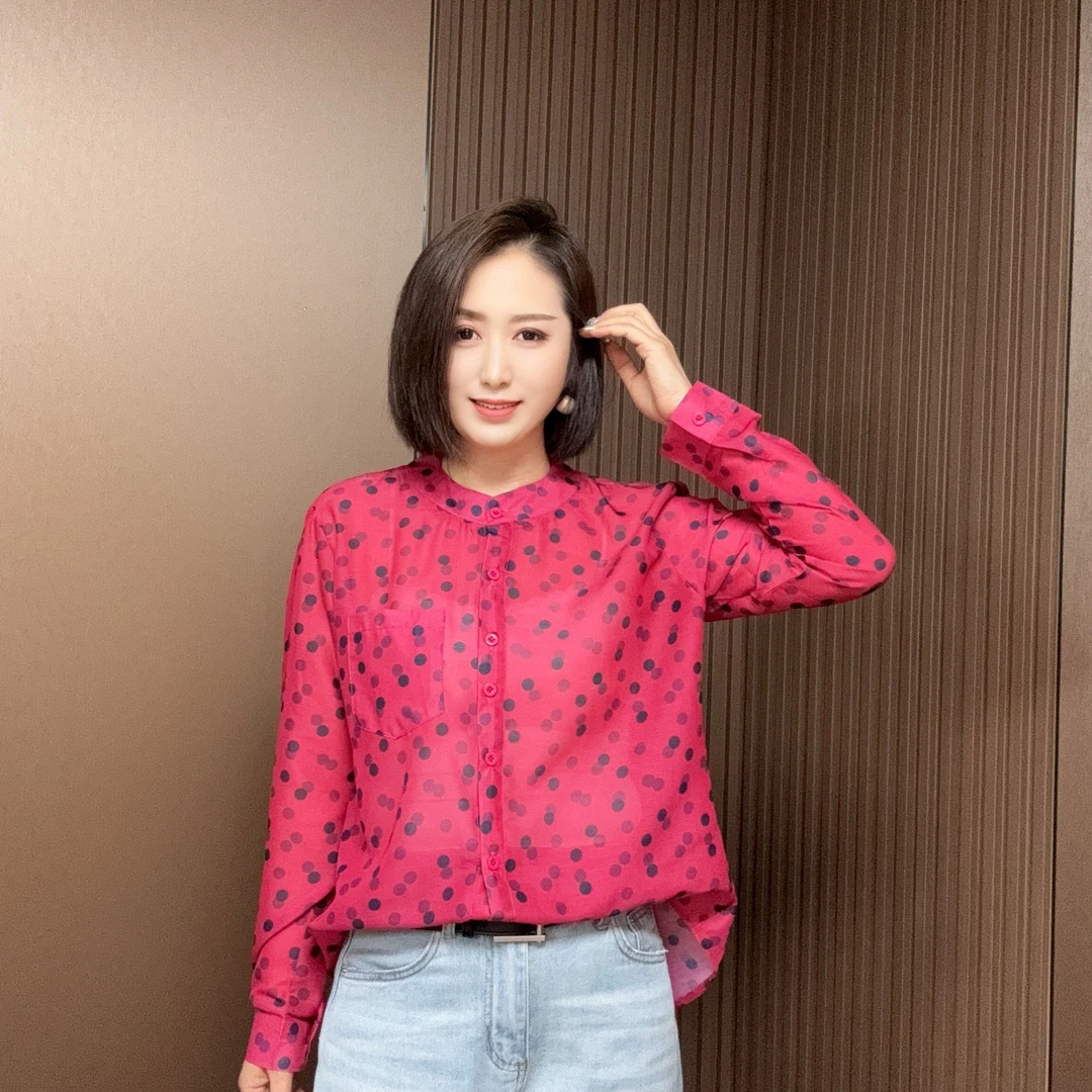 法式重工轻奢波点衫Y5533