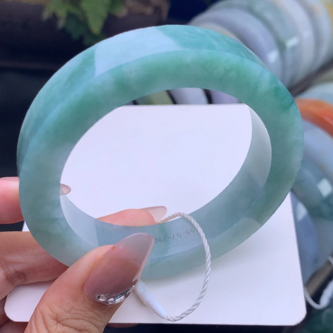 定制翡翠未镶嵌手镯不退不换正圈