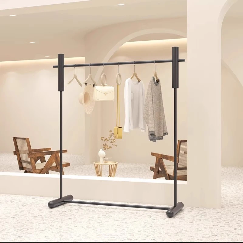 简约落地挂衣架服装店展示架网红装饰女装童装不锈钢晾凉衣杆货架