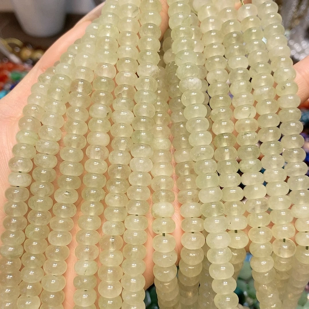 玛瑙/玉髓散珠8mm绿玉髓算盘一条