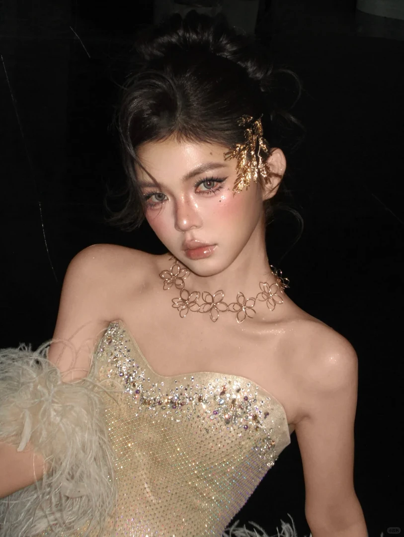 合金项链 好柿｜428康康造型同款项链永不凋谢的花可头饰新娘饰品