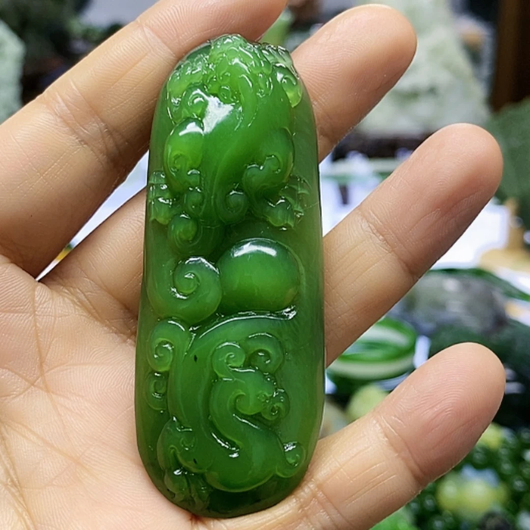 【闪购商品】和田玉（碧玉）未镶嵌挂件龙**子