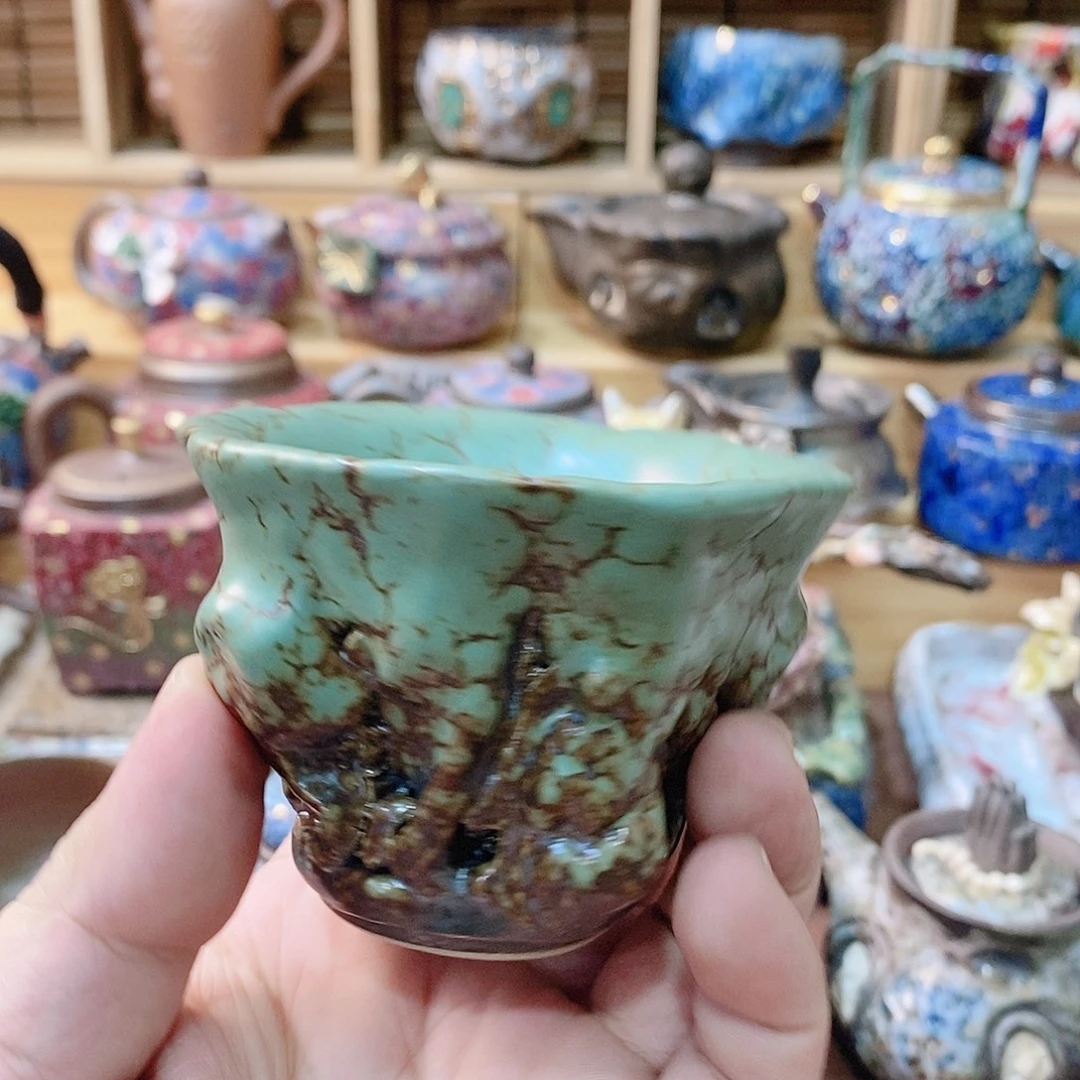 粗陶志野柴烧茶具