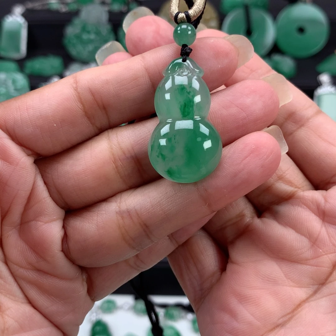 石英质玉（非洲翠）吊坠银S925镶嵌