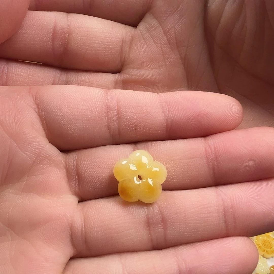 蜜蜡颈饰未镶嵌五瓣花提溜