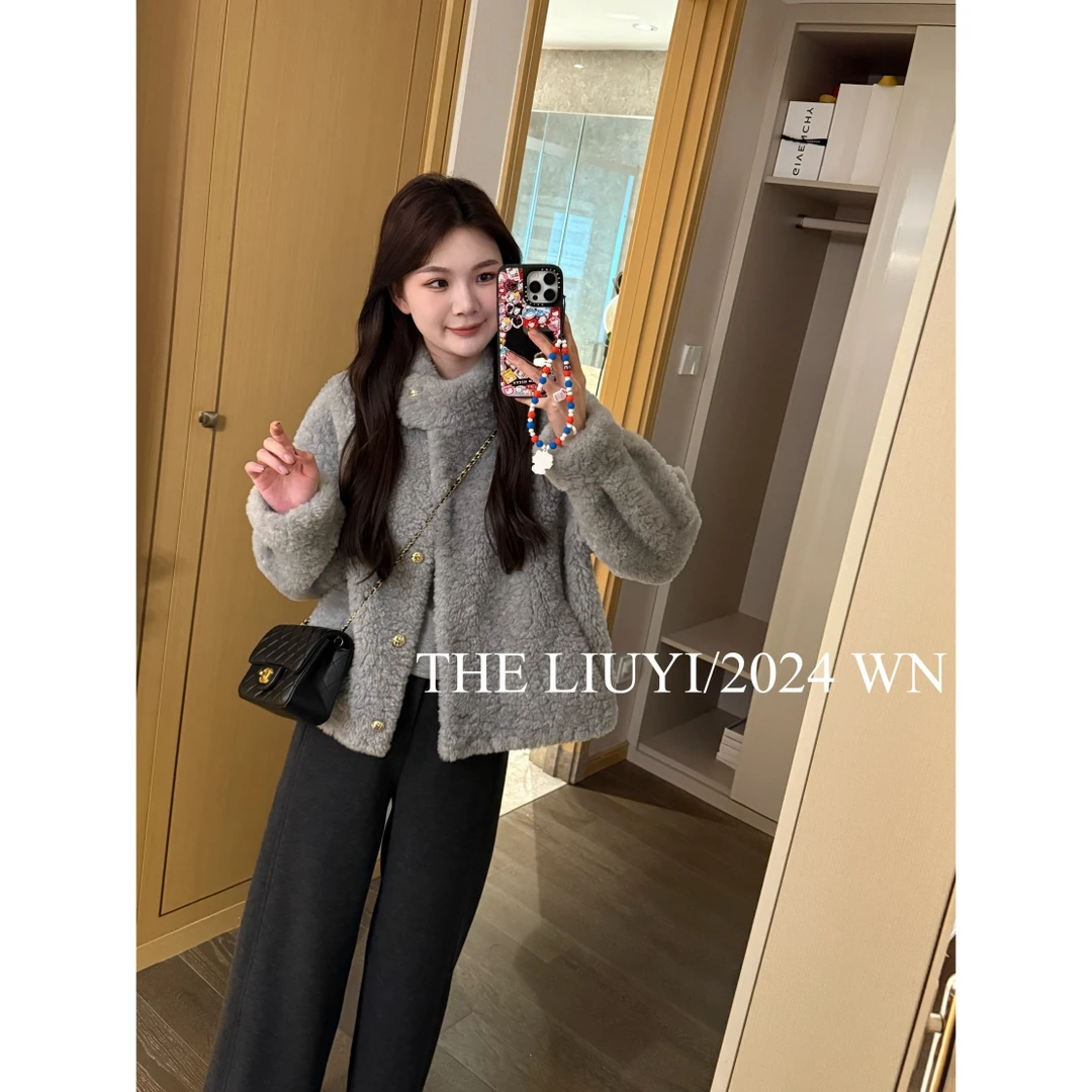 【LIUYI】一眼万年~冬季加厚洋气立领毛毛外套411274