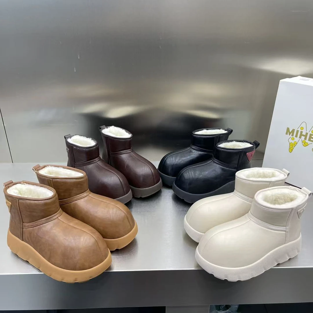 欧货新款秋冬季加棉爆款短靴女保暖舒适雪地靴气质时尚保暖棉靴禾