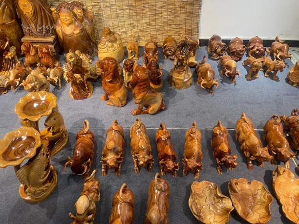 香樟木整木整雕手工一体桌面摆件摆设雕刻狮子精美工艺品创意