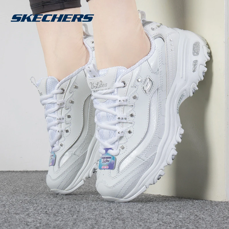 【流光风】斯凯奇女鞋D'LITES 1.0绑带蛇纹厚底老爹鞋运动鞋子11979