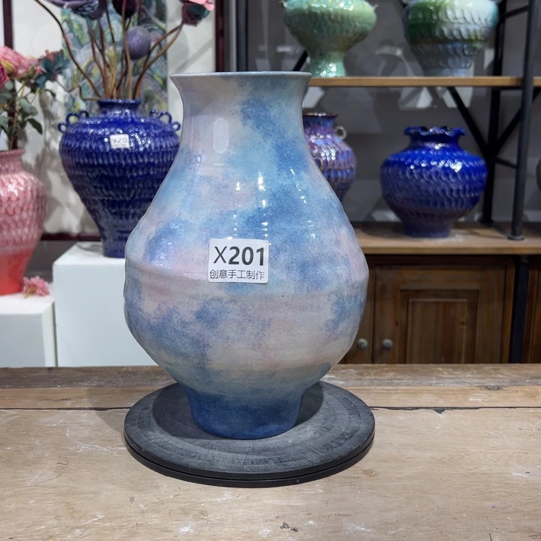 摆件陶瓷花瓶高28口8