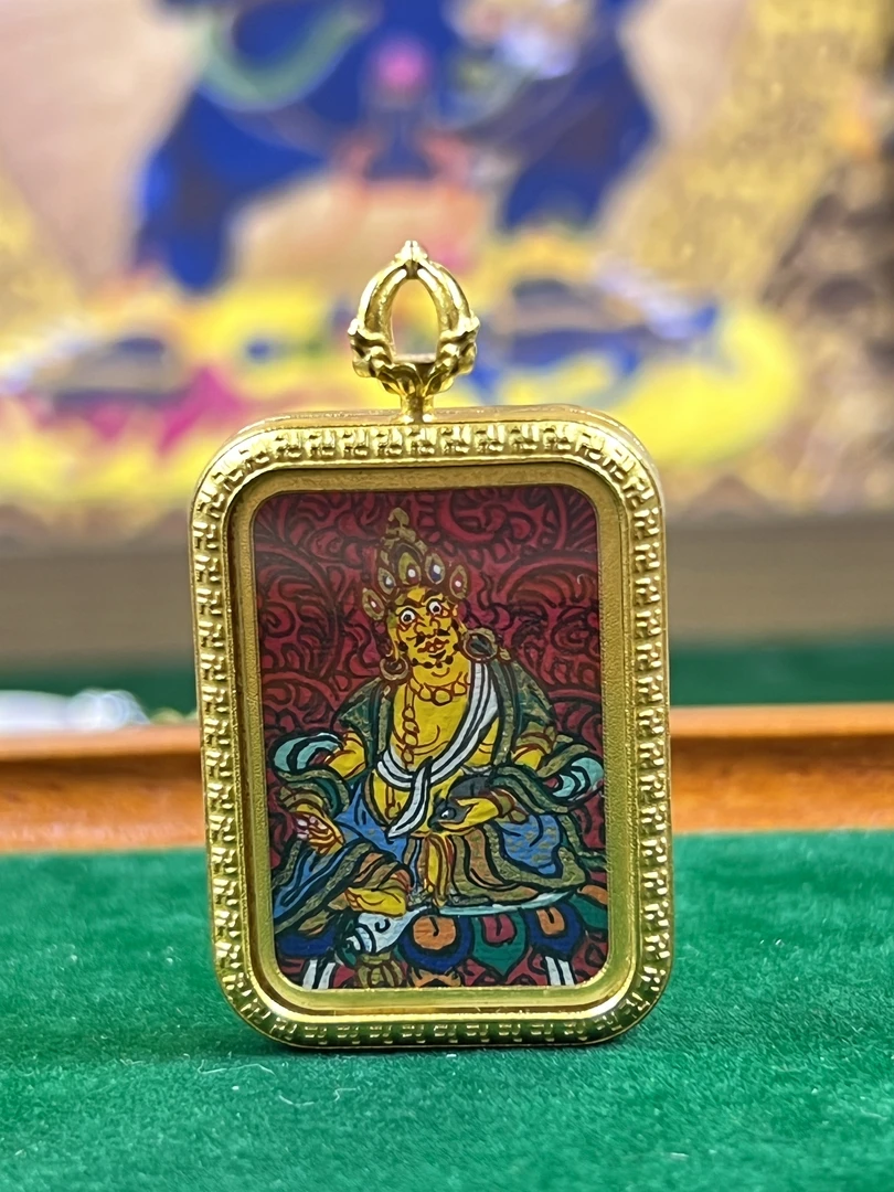 纯手绘2x3黄财神手工男女同款唐卡