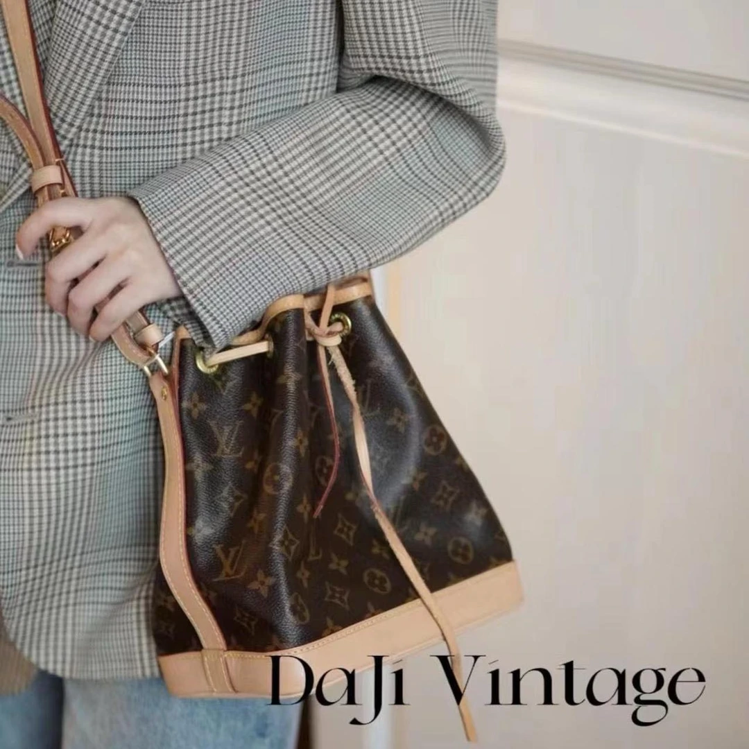 95新 LouisVuitton/路易威登 大吉中古/Lv老花noe抽绳水桶斜挎包