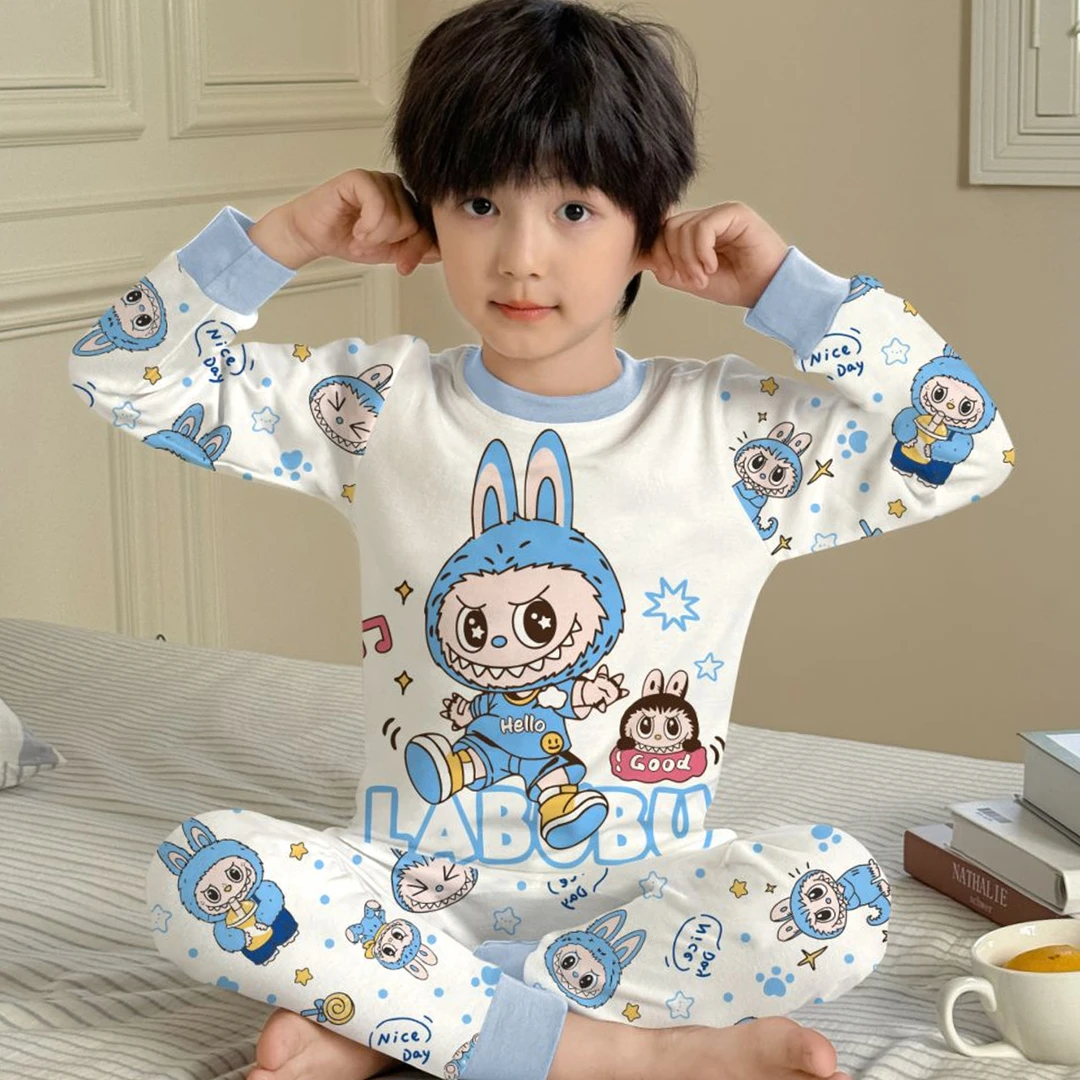 拉布布儿童秋衣秋裤秋冬款男童全棉内衣套装纯棉男孩宝宝线衣线裤