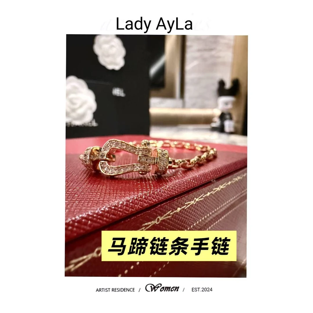 铜合金合成锆石手链 26S 马蹄 精工版 手链AL893