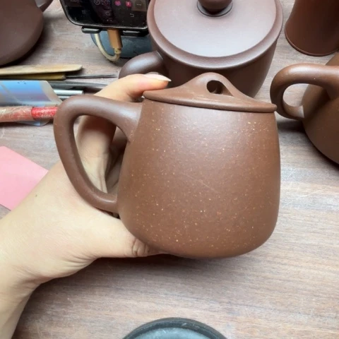 紫砂茶壶明*半手宫盖杯微瑕不退不换