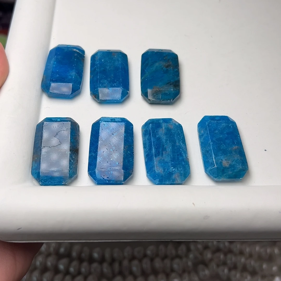 玛瑙/玉髓合金珠宝半成品Y167。19mm天然蓝磷辉无事牌一个