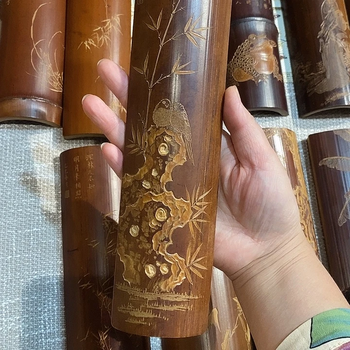 搞***镇老煤竹手工雕刻精品茶则