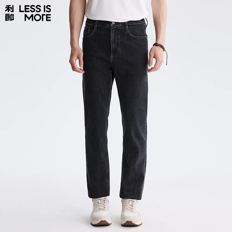 利郎【复古格雷灰】25冬微阔宽松牛仔裤微弹男直筒百搭休闲商场同款
