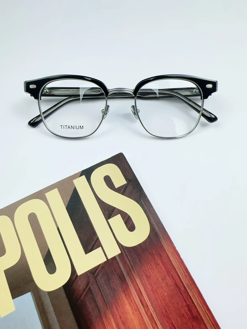 ROKE同款简约时尚斯文半框近视眼镜黑色半框眼镜