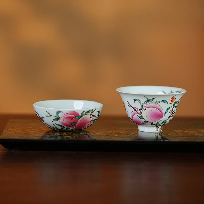 小孤堂 五桃卧足杯 敞口杯