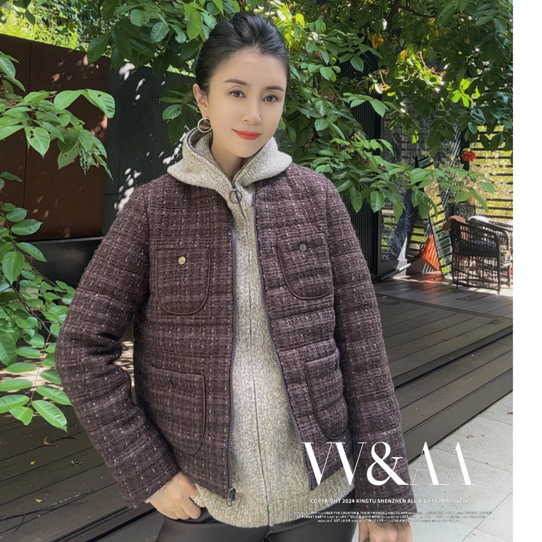 VV&AA 满天星亮片双拉链短款鹅绒外套 LXY4849