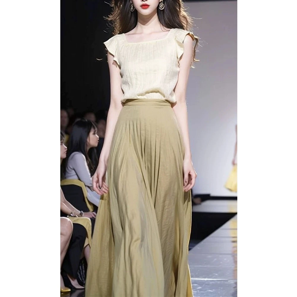 286 【两件套】复古温柔风气质显瘦时尚套装(ZJ01)