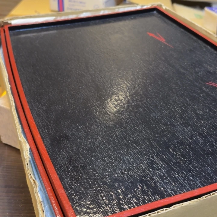 瓷片木胎托盘一盒五只