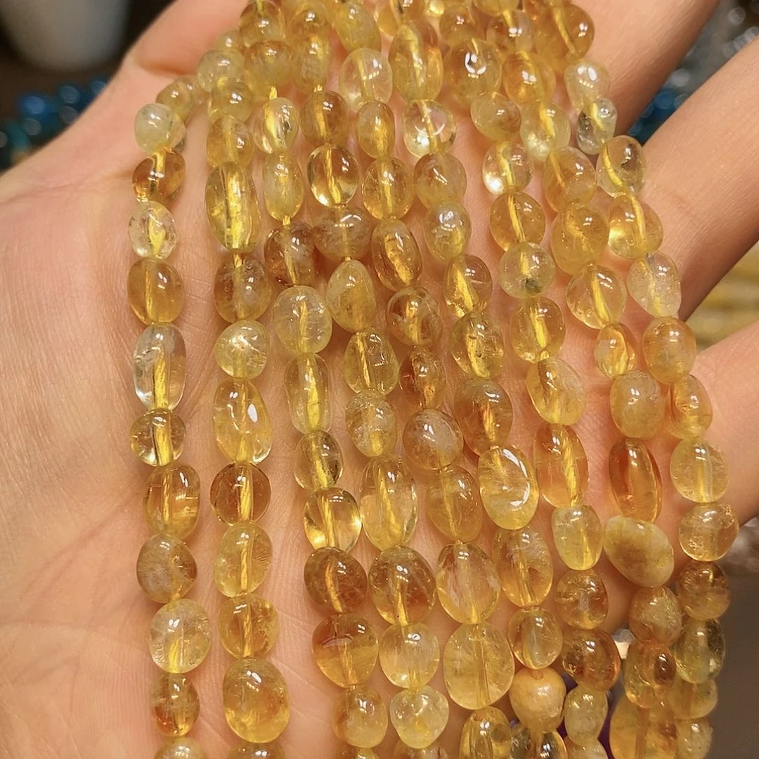 玛瑙/玉髓散珠天然暴力黄塔晶糖豆一条