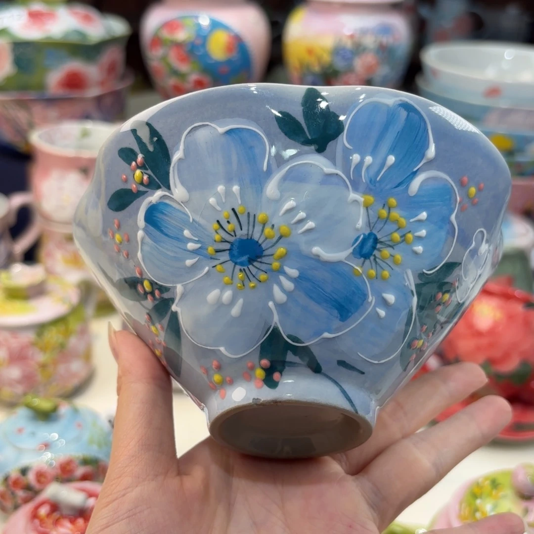 瓷片景德镇手绘高温釉下彩陶瓷茶具