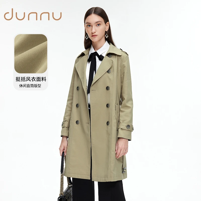 dunnu敦奴西装领宽松廓形帅气干练女风衣FQ5F2102