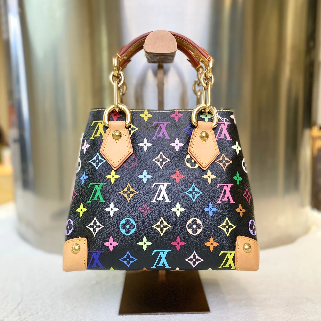 99新 LouisVuitton/路易威登 古有98新LV黑三彩Audra手提包3902