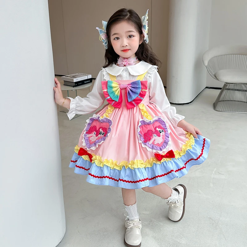 女童可爱小马宝莉洛丽塔公主裙2025秋季新款小女孩蝴蝶结礼服裙子