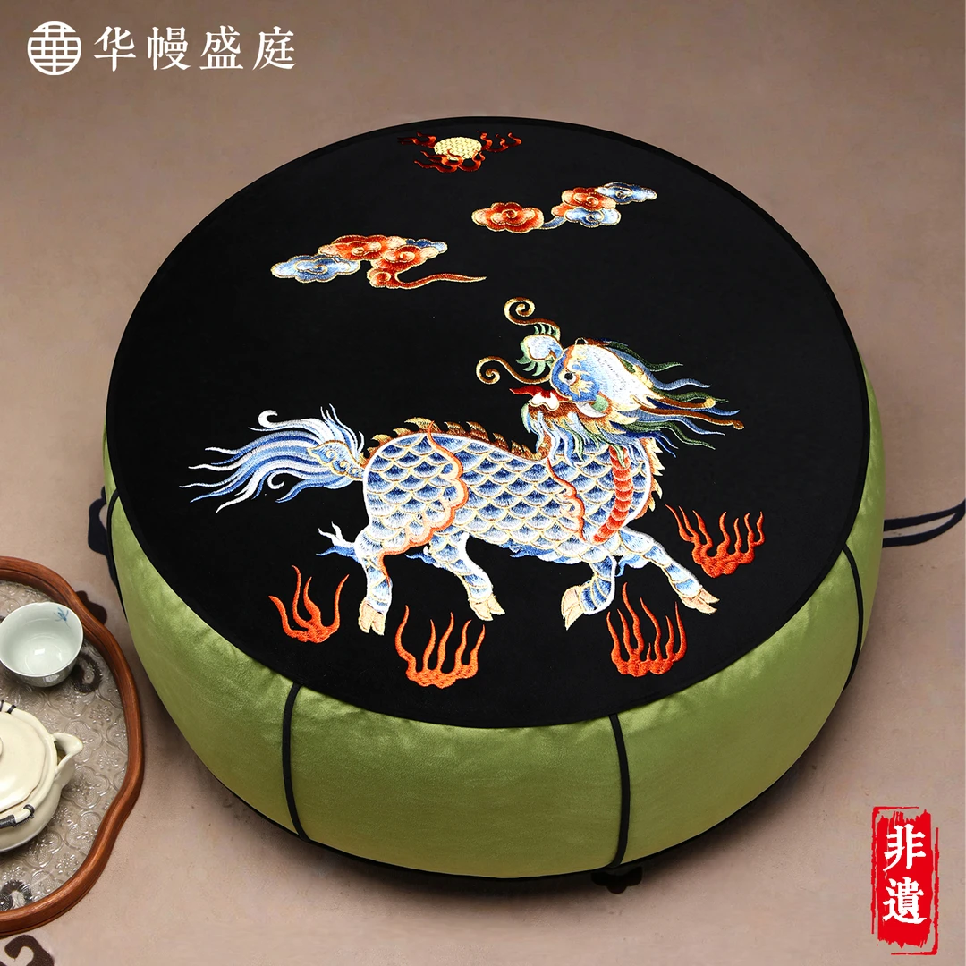 圆形加厚蒲团垫子高档脚凳懒人墩子坐垫新中式坐墩客厅榻榻米地垫