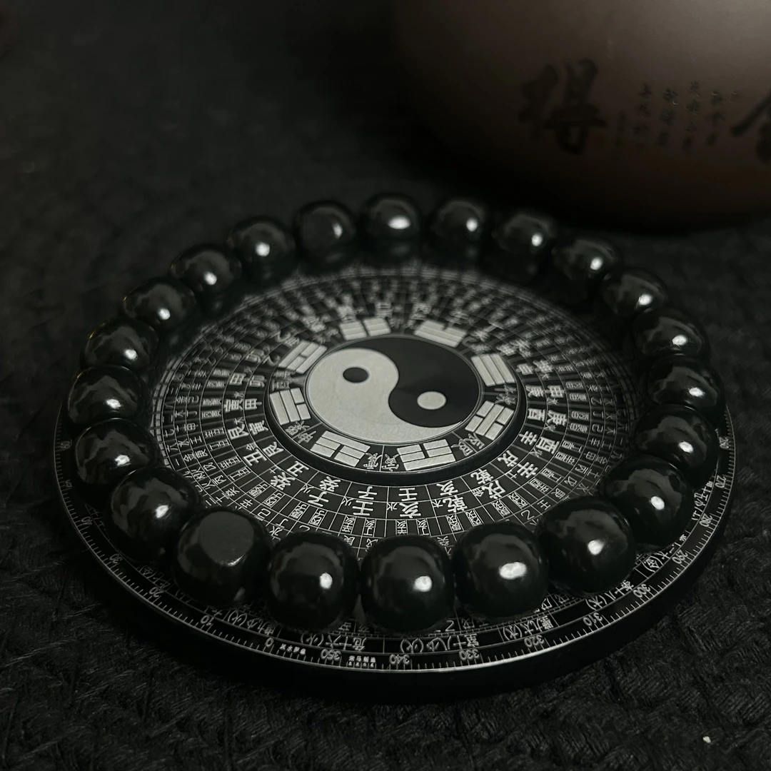 【黑青系列】新疆和田玉塔什库尔干原矿黑羊脂10mm老型原皮梓料手串