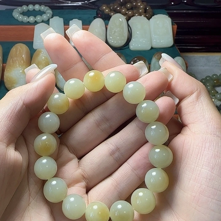 手链未镶嵌和田玉（糖玉）