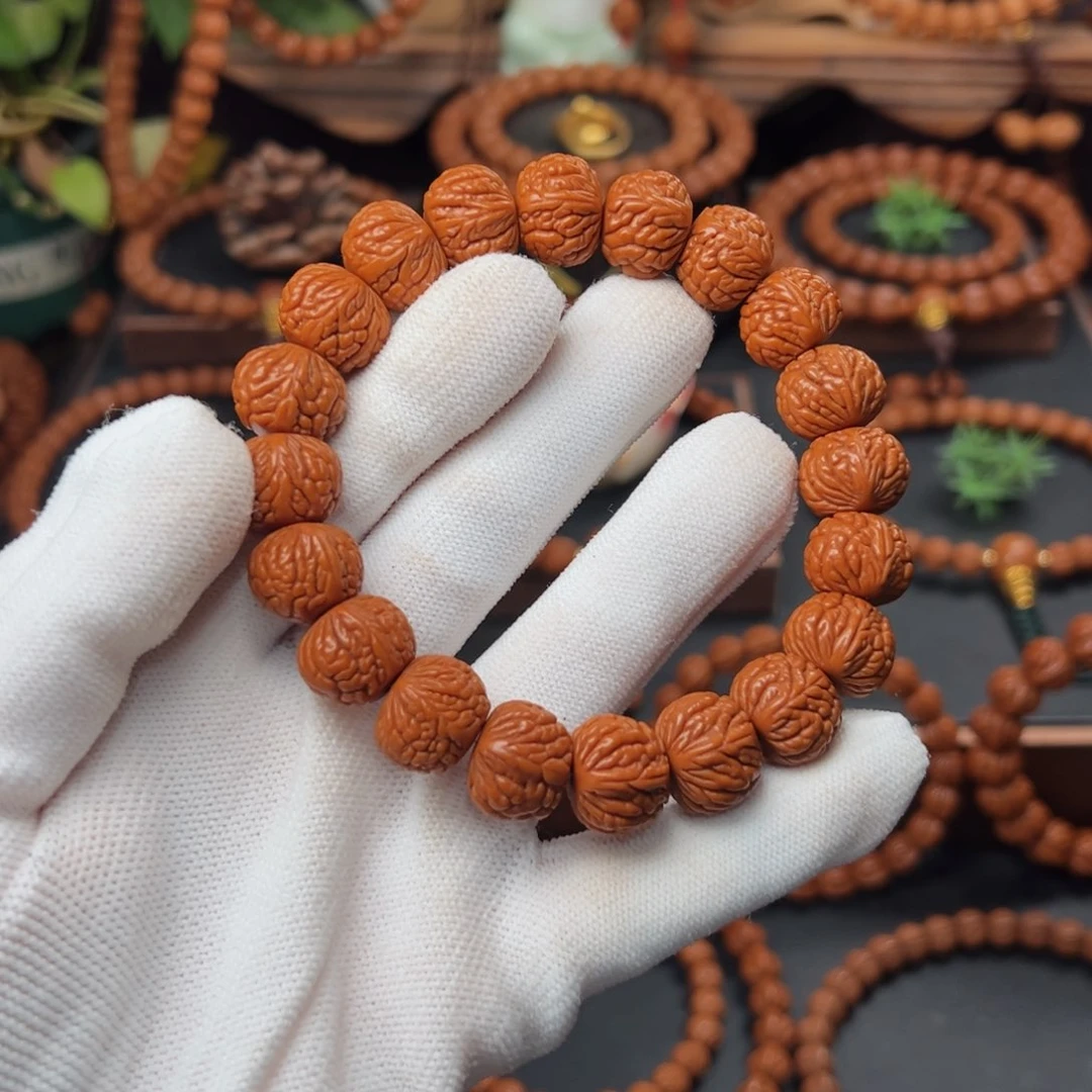 吊坠桃核余**心1.5红皮荔枝手串