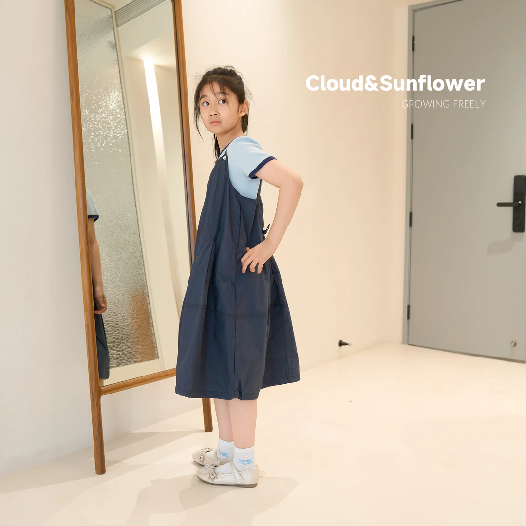 【云朵小葵】女童夏季薄款透气吊带裙短袖两件套百搭休闲套装55594