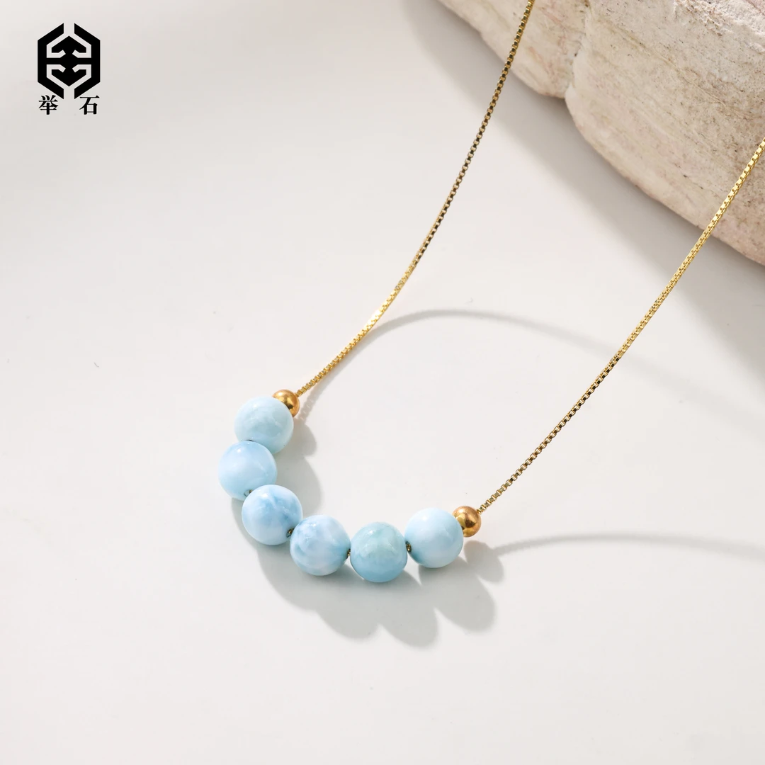 【举石饰品】X02-H54-435海纹石项链（一件/多样性发/约5mm+）K