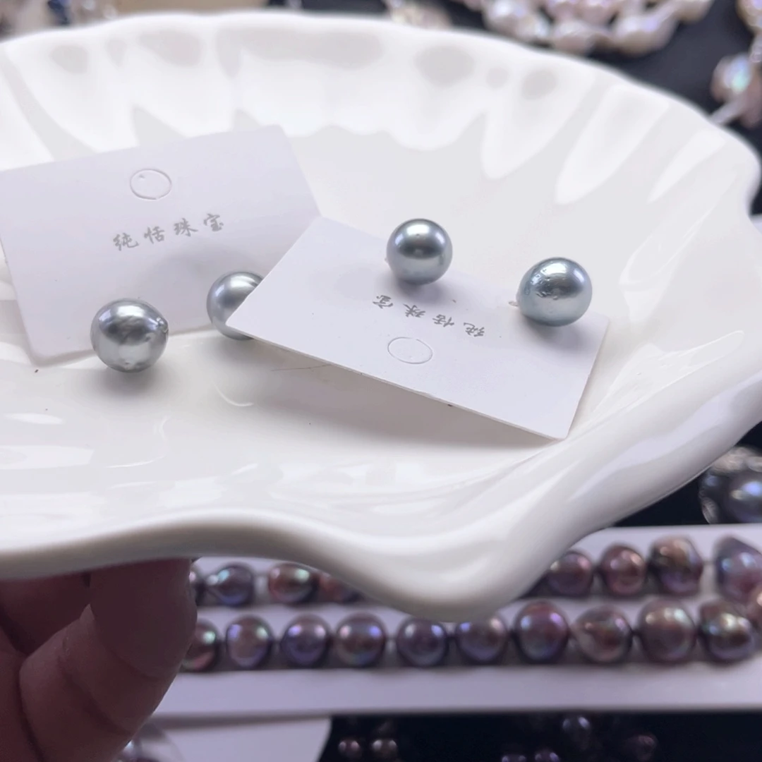 海水珍珠耳饰未镶嵌【纯恬】多样性发货发一