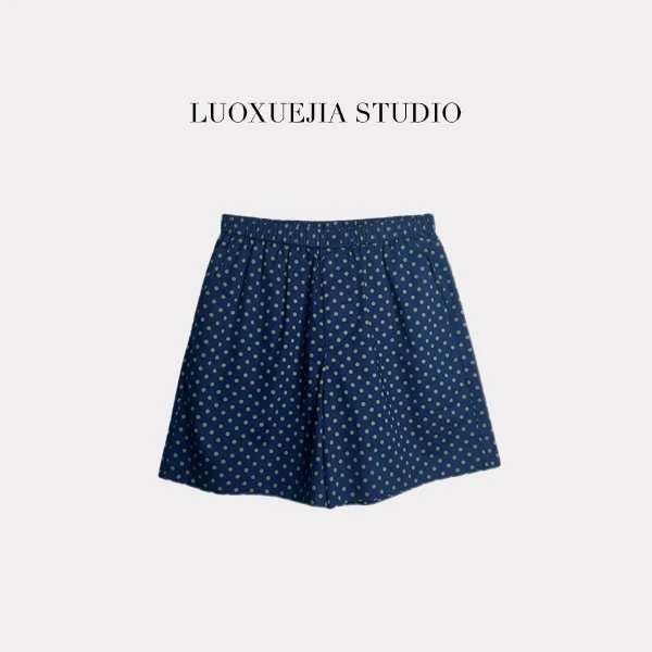 LXJ25085「流光梦境」小众复古文艺波点印花短裤