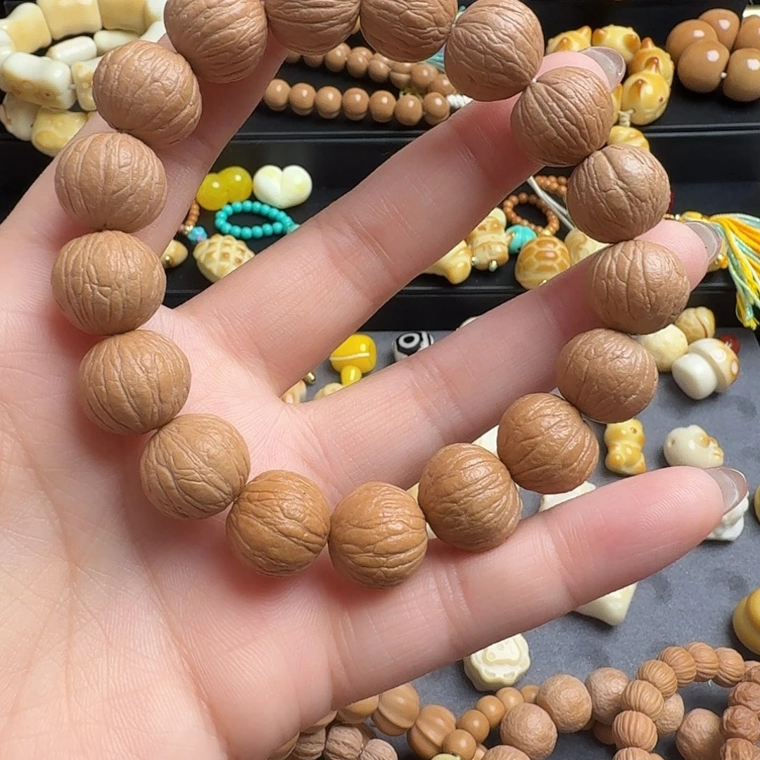 手串猴头核桃原皮凤羽无修