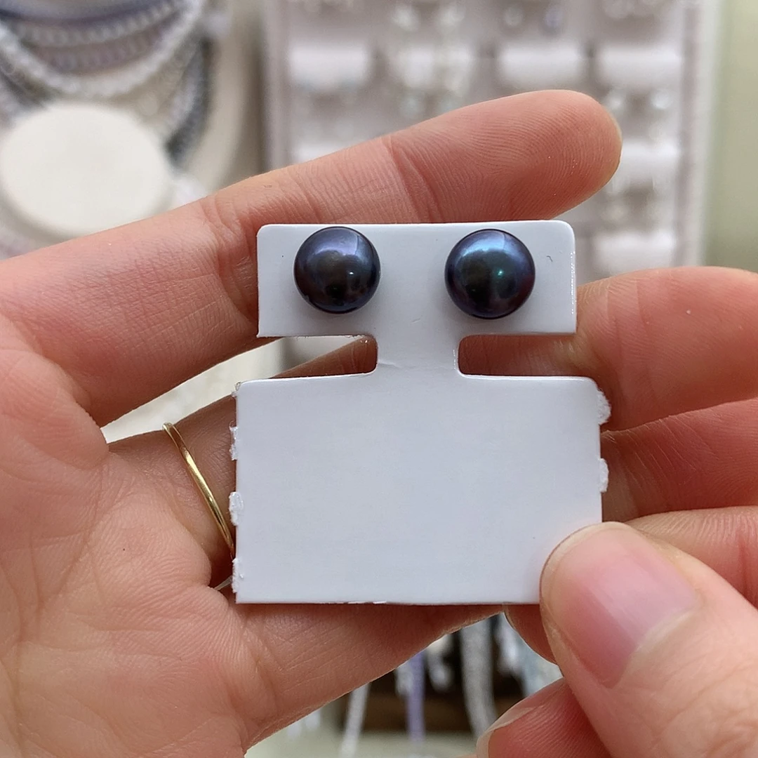 淡水珍珠耳饰银S925镶嵌