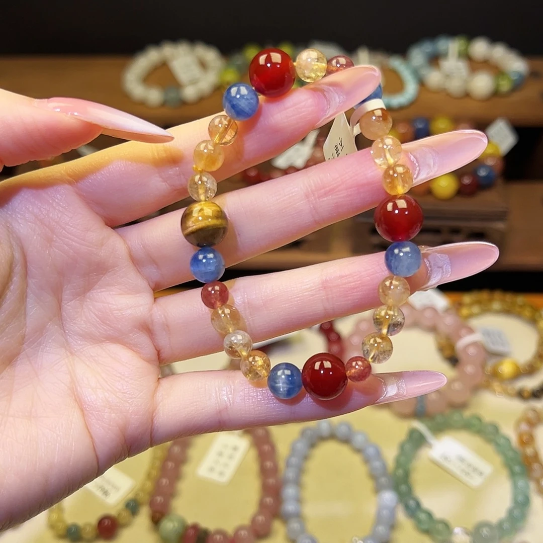 手串水晶银S925镀金镶嵌黄1583